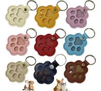 Dog Hair Collector Keychain Charm Memorial Storage Box, Dog Hair Storage Keych ain, Pet Hair Memorial Keepsake for Collecting Hair With Snap Button, Pet Memorial Gifts, D 9 pezzi, 4
