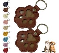 Dog Hair Collector Keychain Charm Memorial Storage Box, Dog Hair Storage Keych ain, Pet Hair Memorial Keepsake for Collecting Hair With Snap Button, Pet Memorial Gifts, marrone, 4