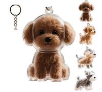 Dog Hair Collector Keychain Charm Memorial Storage Box, Pet Hair Keepsake, Dog Shape Pet Hair Memorial Bottle, Transparent Cute Keychain (A-1)