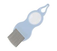 Dog Hair Comb, Pet Grooming Comb, Remover Brush with Magnifier, Lightweight with Metal Teeth, Dog Grooming Tool for Hair, Knots Removal, Indoor, Home, 6x15.8x0.4cm