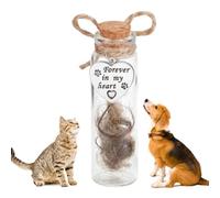 Dog Hair Keepsake, Ashes Cat Whiskers Glass Bottle with Heart Pendant | Memorial Keepsake for Small, Medium, and Large Breed Pets, Puppies, Kittens, Desks, Offices, Homes, and Travel.