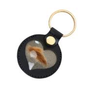 Dog Hair Key Chain, Dogs Keepsake Hair Keyring Pendant, Heart-Shaped Memorial Charm for Backpack, Men’s Purse, Bag, Women Collection, Pet Loss Gift, Black, Yellow, Brown, Blue, Roses, Red