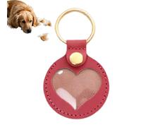 Dog Hair Key Chain, Dogs Keepsake Hair Keyring Pendant, Heart-Shaped Memorial Charm for Backpack, Men’s Purse, Bag, Women Collection, Pet Loss Gift, Black, Yellow, Brown, Blue, Roses, Red