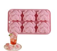 Dog Ice Mold Tray, 3D Cute Funny Dog Shape Silicone, Ices Maker Freezer Mold, Durable Food Grade Baking Mould | 18.8x11.2x2.5cm Easy Ice Making For Cola Juice Cocktail Jelly Chocolate Snack Party Use