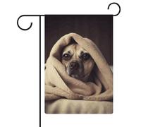 Dog in a Blanket Bandiere da giardino 30,5 x 45,7 cm bandiera esterna a doppia faccia bandiera estiva da cortile floreale bandiere da giardino di benvenuto stagionali decorazioni per le vacanze