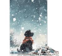 Dog in Winter Wonderland Snow Jigsaw Puzzle Impossibili 1000Pcs Decorazione Per La Casa. Giochi Rilassamento E Intelligence Per Adulti E Ragazzi Da 14 Anni 1000pcs (75x50cm)