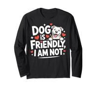Dog is Friendly I'm Not Funny Sarcastico Pitbull Proprietario Nero Maglia a Manica