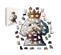 Dog Jigsaw, Wooden Relief Game Set, 7.48 Inches Anti Stress Puzzle with Build, Solid Wood Brain Training Toy, Relaxation Puzzle with Creative Design, Game Night Activity for Home Use