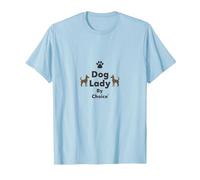 Dog Lady By Choice - Stampa con Zampa di Cane Maglietta, Uomo, Celeste, L