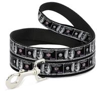 Dog Leash 100 Dollar Bill X-Ray Black/White WIDE 1.5"