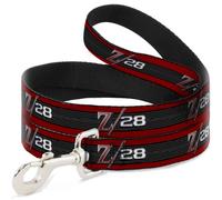 Dog Leash 1969 Camaro Z/28 Emblem/Stripe Red/Black/Gray/Silver WIDE 1.5"