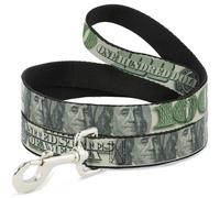 Dog Leash 6-FEET 100 Dollar Bill C/U/Triple Benjamin NARROW 0.5"