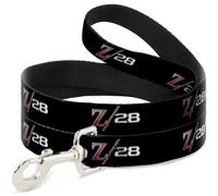 Dog Leash 6-FEET 1969 Camaro Z/28 Emblem Black/Silvers/Red NARROW 0.5"