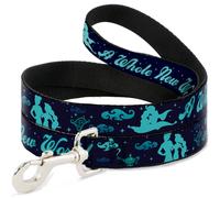 Dog Leash 6-FEET Aladdin & Jasmine Silhouette A WHOLE NEW WORLD NARROW 0.5"
