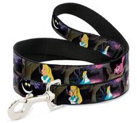 Dog Leash 6-FEET Alice & the Cheshire Cat Scenes WIDE 1.5"