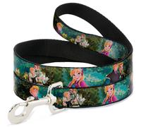 Dog Leash 6-FEET Anna & Hans/Anna & Kristoff Poses WIDE 1.5"