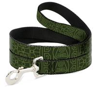 Dog Leash 6-FEET Avatar Last Airbender Earth Element Symbol Black/Olive Green WI