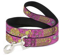 Dog Leash 6-FEET BARBIE SUNNY DAYS AHEAD Icons Collage Pink/Multi Color
