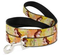 Dog Leash 6-FEET Belle Poses/Enchanted Rose/Story Script Yellow/Pinks