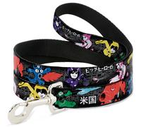 Dog Leash 6-FEET Big Hero 6 Group Action Pose/Name Blocks Black/Gray/Multi Color
