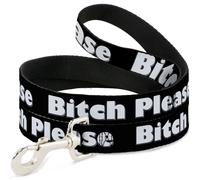 Dog Leash 6-FEET BITCH PLEASE Black/White