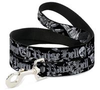 Dog Leash 6-FEET Born to Raise Hell Black/White