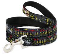Dog Leash 6-FEET Born to Raise Hell Gray