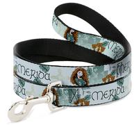 Dog Leash 6-FEET Brave Merida Castle and Three Bear Brothers Pose with Script Gr