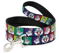 Dog Leash 6-FEET Bugs Bunny Expression Blocks Multi Color