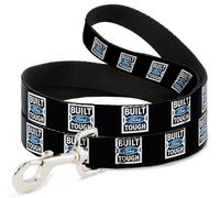 Dog Leash 6-FEET BUILT FORD TOUGH Logo2 Black/White/Blue REPEAT