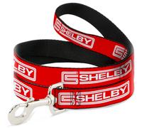Dog Leash 6-FEET Carroll Shelby CS SHELBY Racing Logo Block Red/White WIDE 1.5"