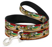 Dog Leash 6-FEET Chicago Style Hot Dog Vivid NARROW 0.5"