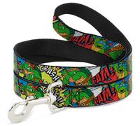 Dog Leash 6-FEET Classic Teenage Mutant Ninja Turtles Action Poses/Action Bubble