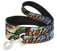 Dog Leash 6-FEET COCA-COLA COKE Logos and Bottle Pop Art Multi Color WIDE 1.5"