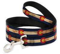 Dog Leash 6-FEET Colorado Flag Continuous Vintage