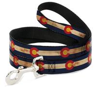 Dog Leash 6-FEET Colorado Flag Continuous Vintage