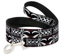Dog Leash 6-FEET Corset Lace Up w/Bow Red Plaid/Black
