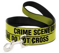Dog Leash 6-FEET CRIME SCENE DO NOT CROSS Yellow/Black WIDE 1.5"