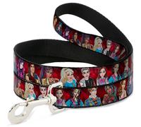 Dog Leash 6-FEET Descendants 11-Character Group Pose Reds/Gray WIDE 1.5"