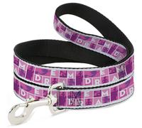 Dog Leash 6-FEET Disney DREAM Princess Silhouette Poses Pinks/White