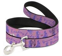 Dog Leash 6-FEET Disney LEADING LADY DREAM BIG PRINCESS Silhouette Poses Pinks/B