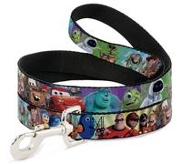 Dog Leash 6-FEET Disney Pixar 7-Movie Character Collage WIDE 1.5"
