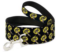 Dog Leash 6-FEET Fist Pump Black/Yellow