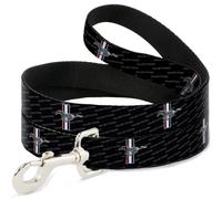 Dog Leash 6-FEET Ford Mustang w/Bars REPEAT w/Text WIDE 1.5"