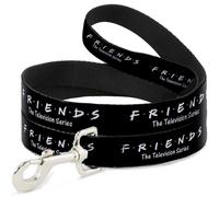 Dog Leash 6-FEET FRIENDS-THE TELEVISION SERIES Logo Black/White/Multi Color WIDE