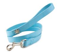 Dog Leash 6-FEET Frozen 2 Light Blue PU Leather w/Snowflake Embellishment