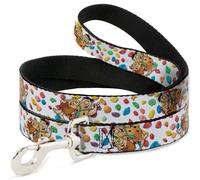 Dog Leash 6-FEET Fruity Pebbles Fred Flintstone and Barney Rubble Hugging Pose a
