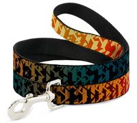 Dog Leash 6-FEET Geometric Transition Blues/Reds/Orange/Yellows WIDE 1.5"