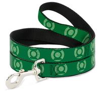 Dog Leash 6-FEET Green Lantern Logo Weathered Greens WIDE 1.5"