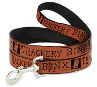 Dog Leash 6-FEET Hocus Pocus THACKERY BINX Cat Silhouette Orange/Black WIDE 1.5"